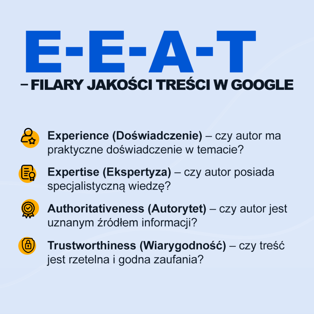 E-E-A-T Google – Experience, Expertise, Authority, Trustworthiness w SEO