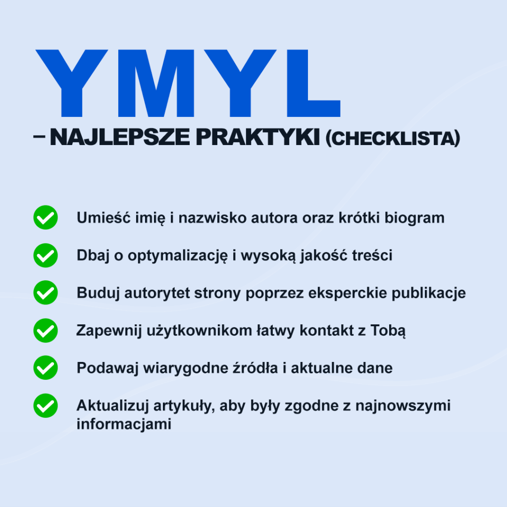 YMYL SEO checklista – najlepsze praktyki dla treści Your Money or Your Life